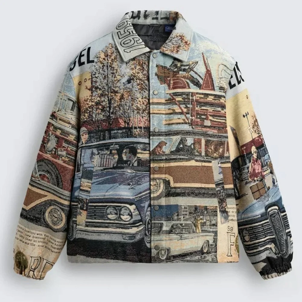 ZARA FORD © JACQUARD PUFFER JACKET LARGE - Picture 11 of 12
